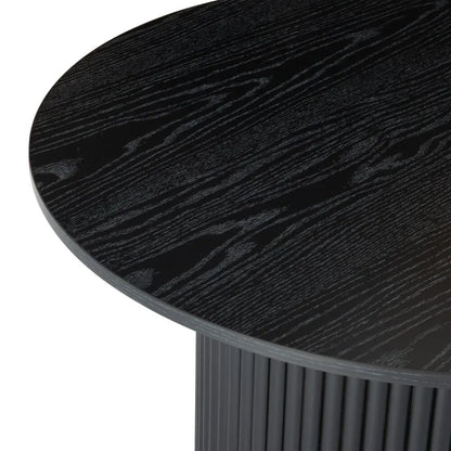 Luxe Black Ribbed Texture Wooden Coffee Table - Mekamart Australia