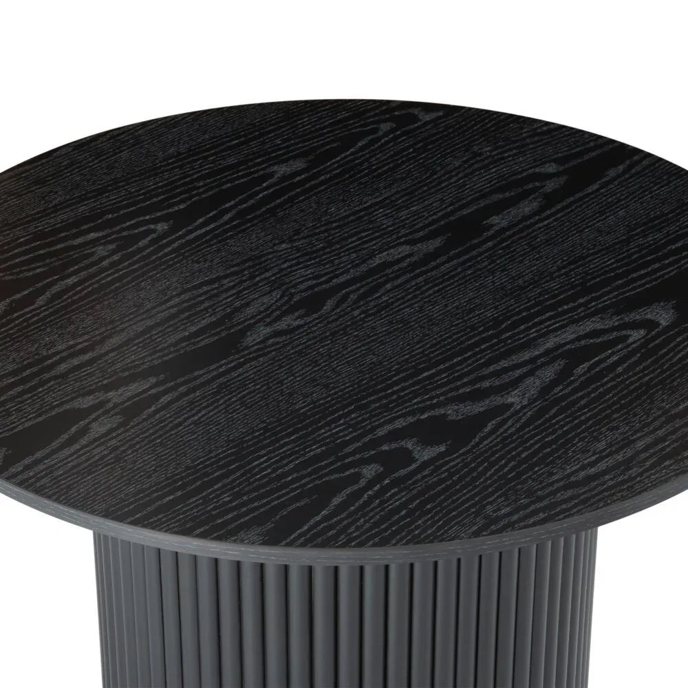 Luxe Black Ribbed Texture Wooden Coffee Table - Mekamart Australia