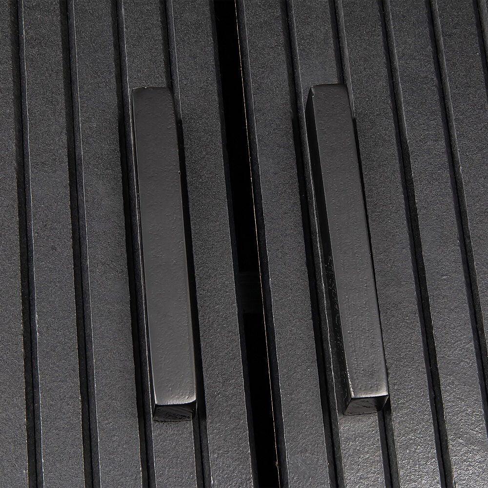 Mid-Century Black Ribbed Sideboard Cabinet - Mekamart Australia