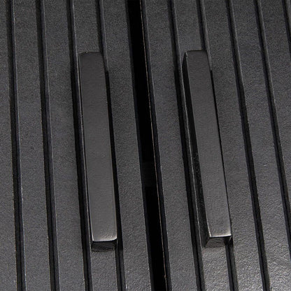 Mid-Century Black Ribbed Sideboard Cabinet - Mekamart Australia