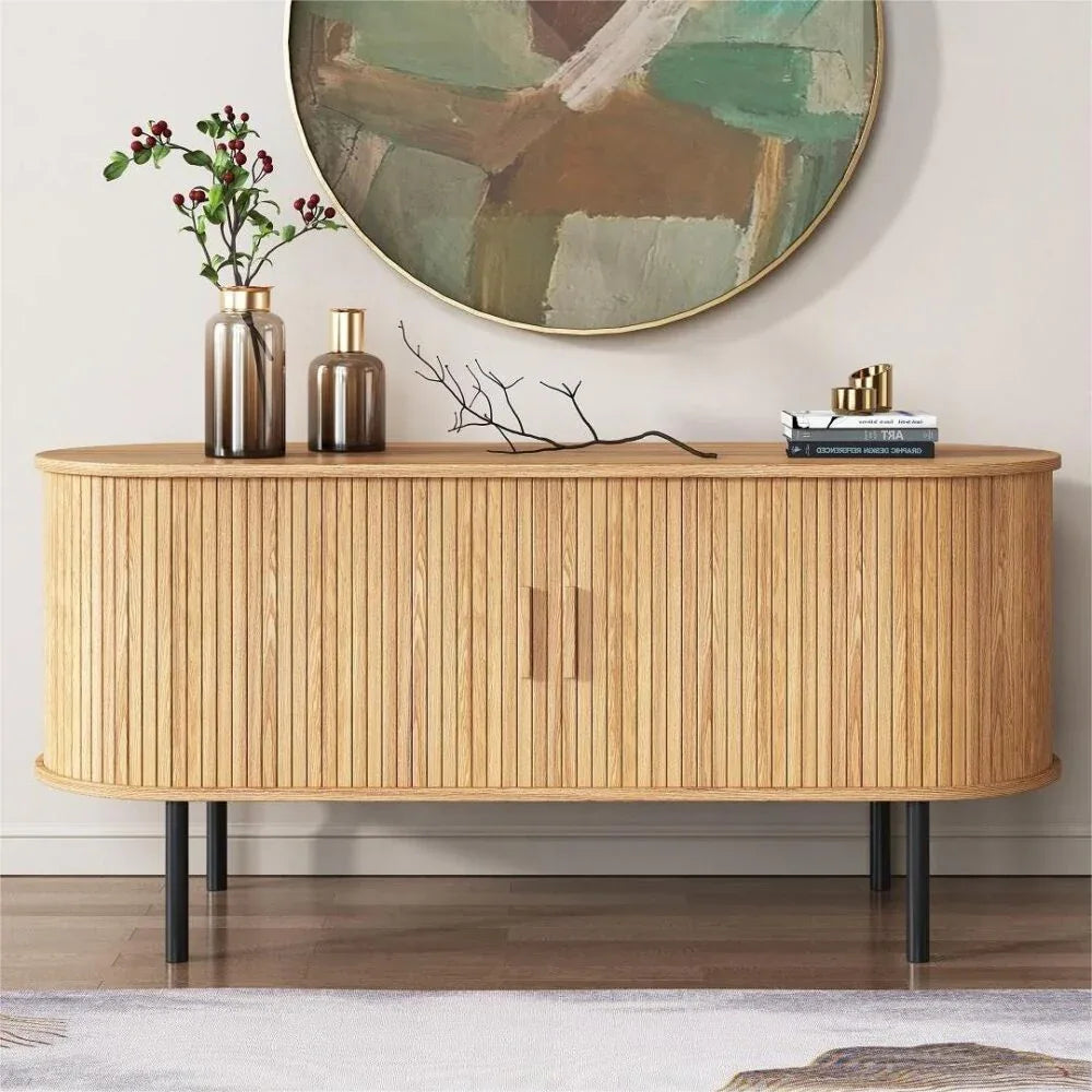 Ripple Sideboard with Sliding Doors — Earthy Elegance Redefined - Mekamart Australia