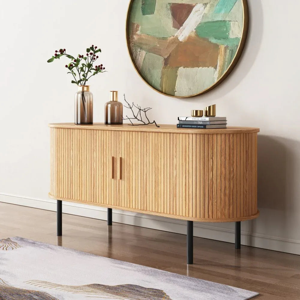 Ripple Sideboard with Sliding Doors — Earthy Elegance Redefined - Mekamart Australia