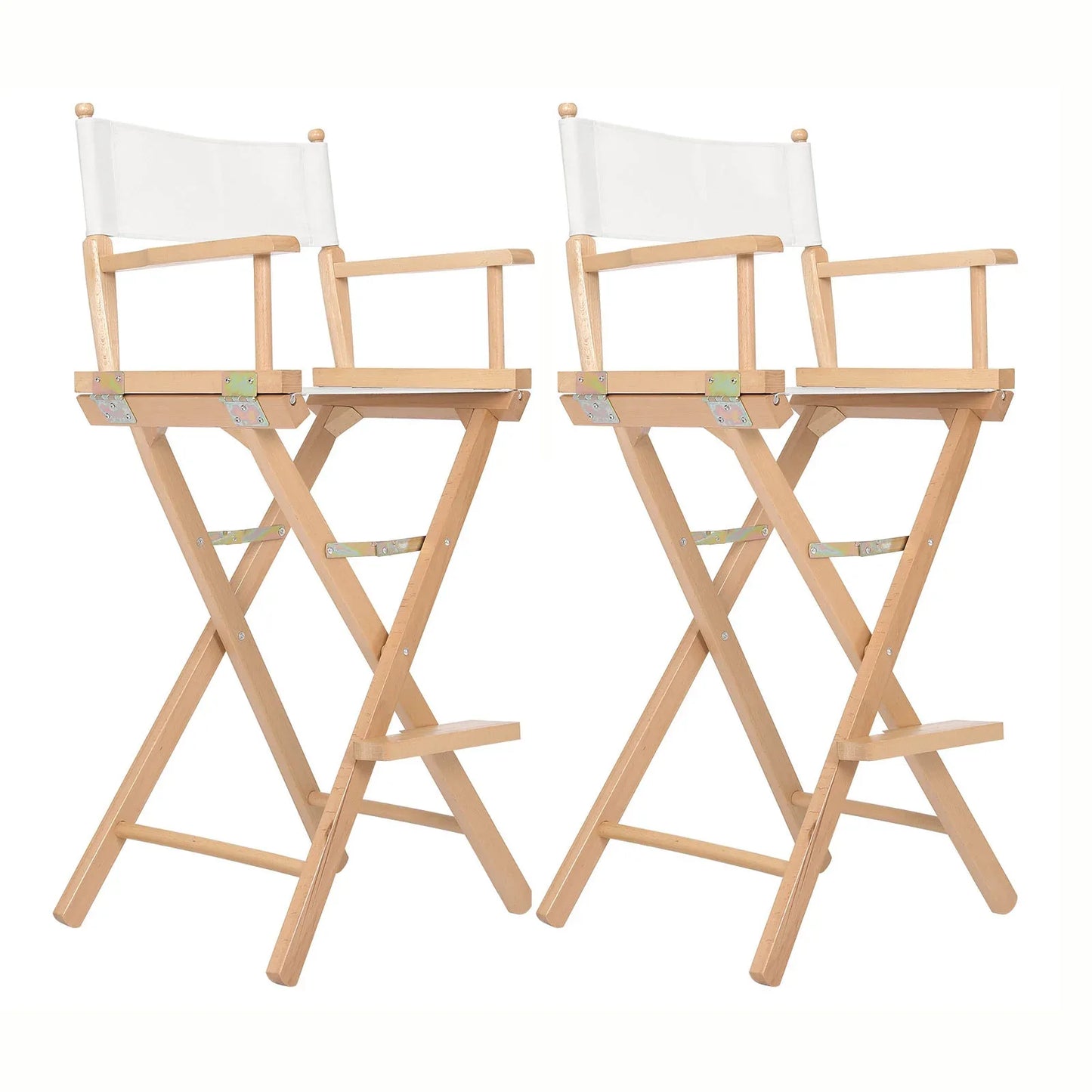 2X Director Movie Folding Tall Chair 76cm Beech WOOD HUMOR - Mekamart Australia