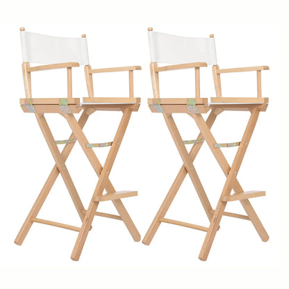 2X Director Movie Folding Tall Chair 76cm Beech WOOD HUMOR - Mekamart Australia