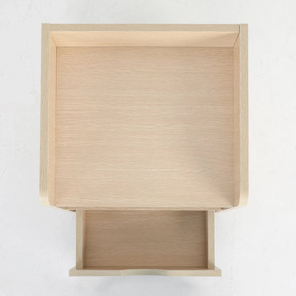 Bedside Table Side Storage Cabinet Nightstand Bedroom 1 Drawer 2 Shelf LARK OAK - Mekamart Australia