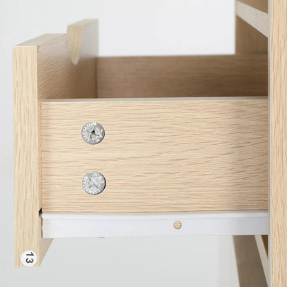 Bedside Table Side Storage Cabinet Nightstand Bedroom 1 Drawer 2 Shelf LARK OAK - Mekamart Australia