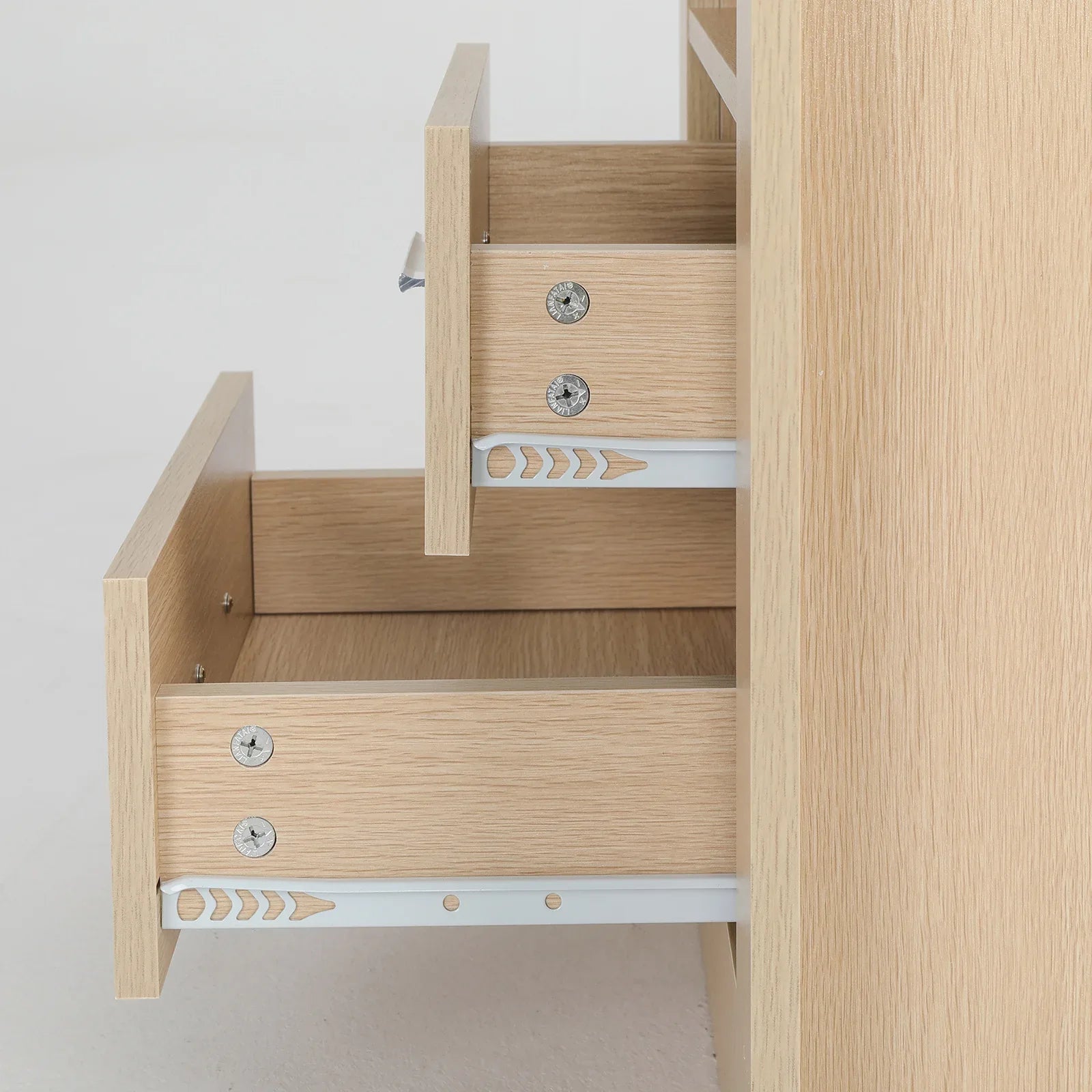 Bedside Table Side Storage Cabinet Nightstand Bedroom 2 Drawer 1 Shelf ZURI OAK - Mekamart Australia