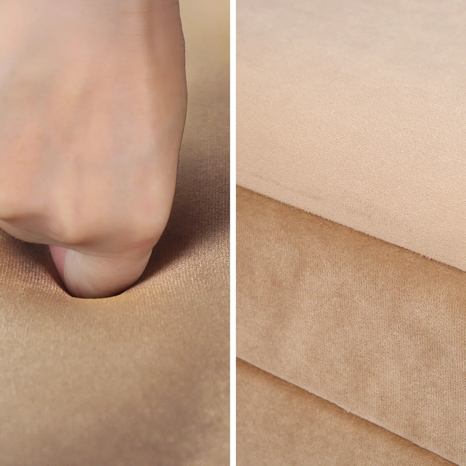 La Bella Coffee Table Storage Ottoman - Velvet Blanket Box Bench DEMI - CAMEL BEIGE - Mekamart Australia