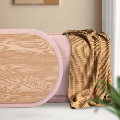 Coffee Table Storage Ottoman - Chenille Fabic Padded Blanket Box Bench CELIA - PINK - Mekamart Australia