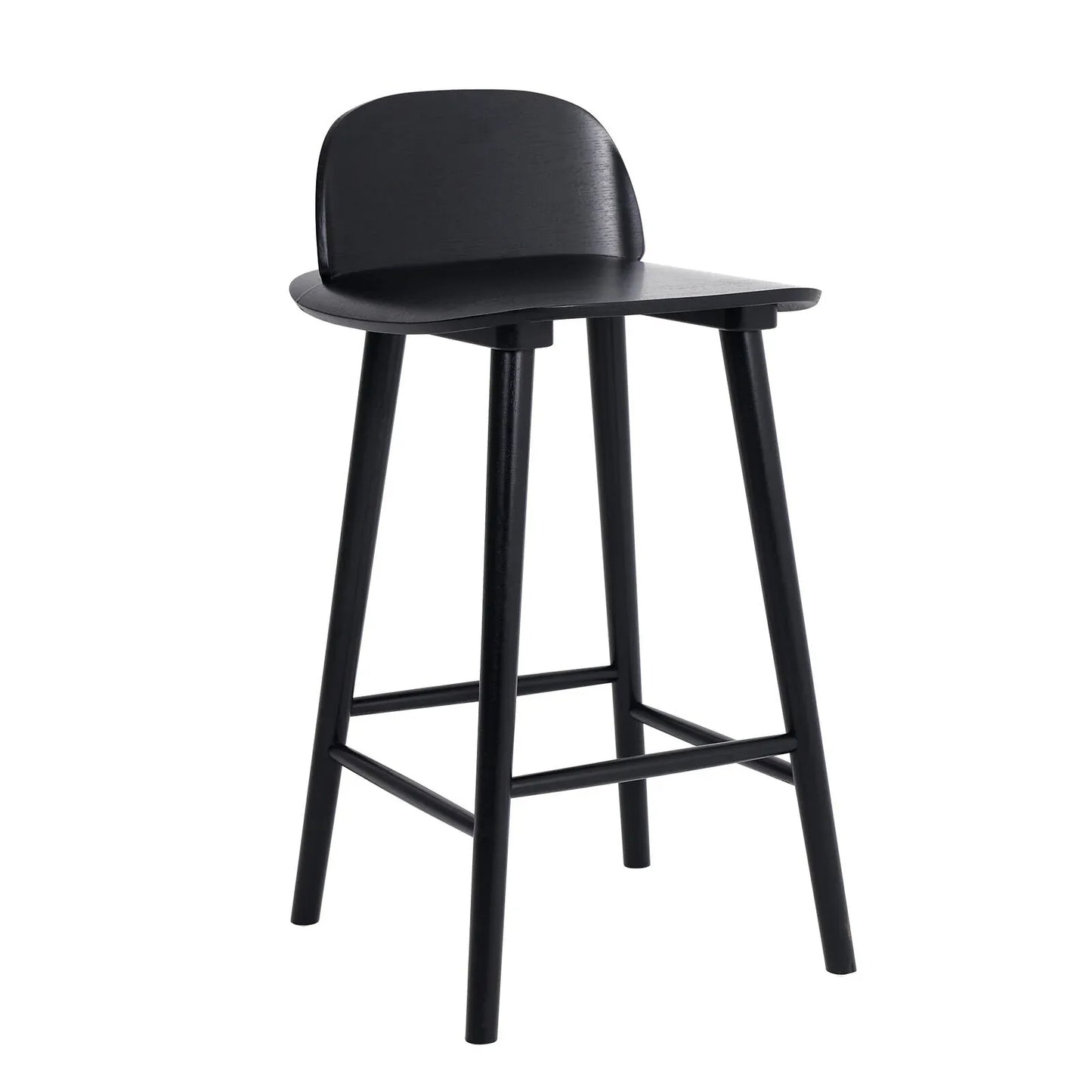 Wooden Bar Stool Dining Chair Ash Wood ELISE 65cm BLACK - Mekamart Australia