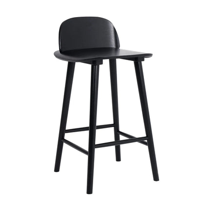 Wooden Bar Stool Dining Chair Ash Wood ELISE 65cm BLACK - Mekamart Australia