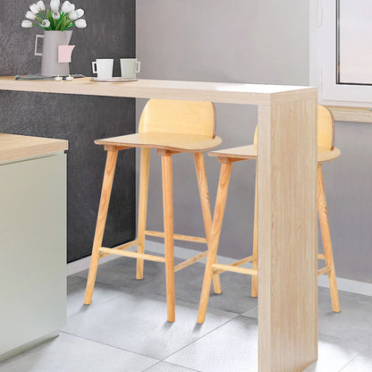 Wooden Bar Stool Dining Chair Ash Wood ELISE 65cm - Mekamart Australia