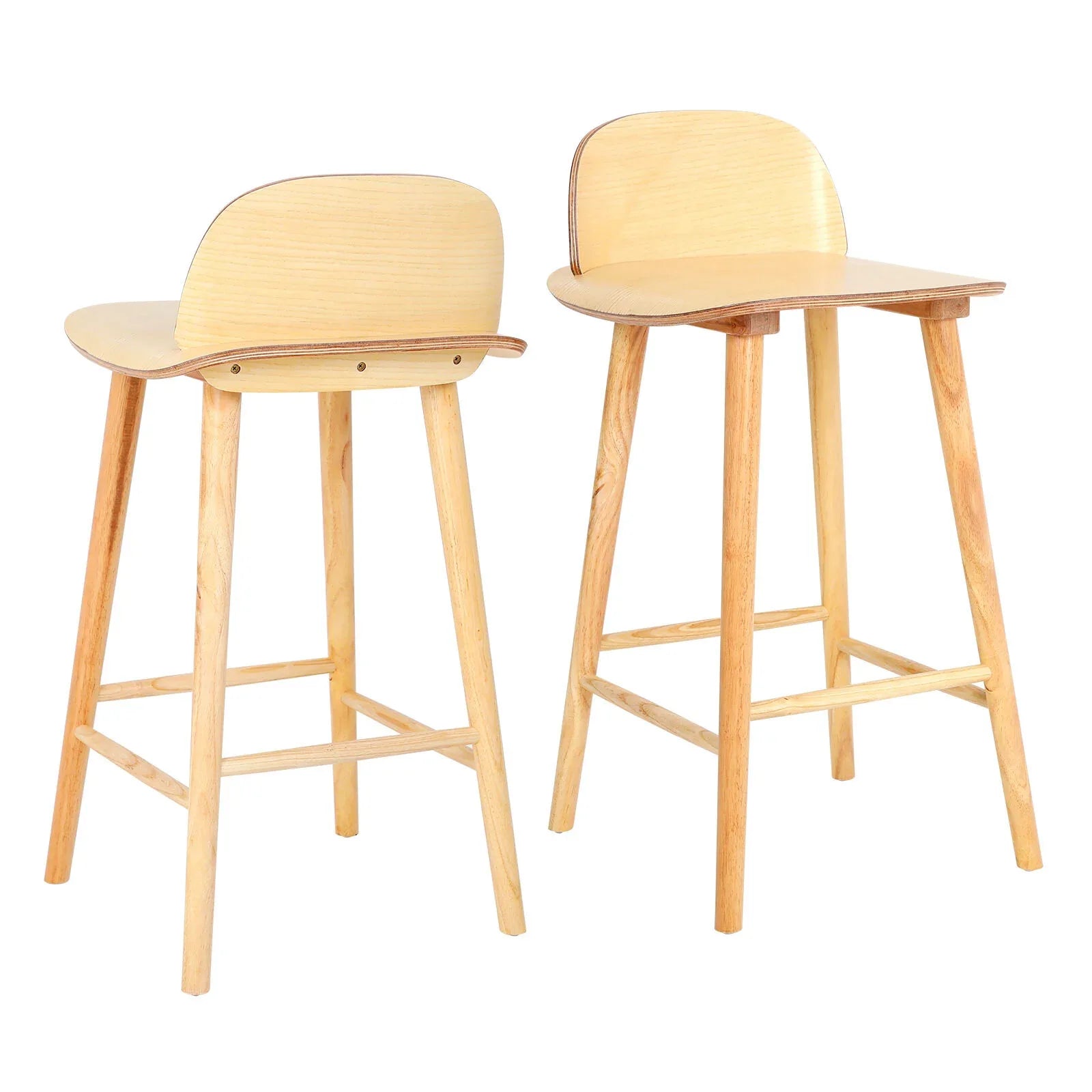 2X Wooden Bar Stool Dining Chair Ash Wood ELISE 65cm - Mekamart Australia