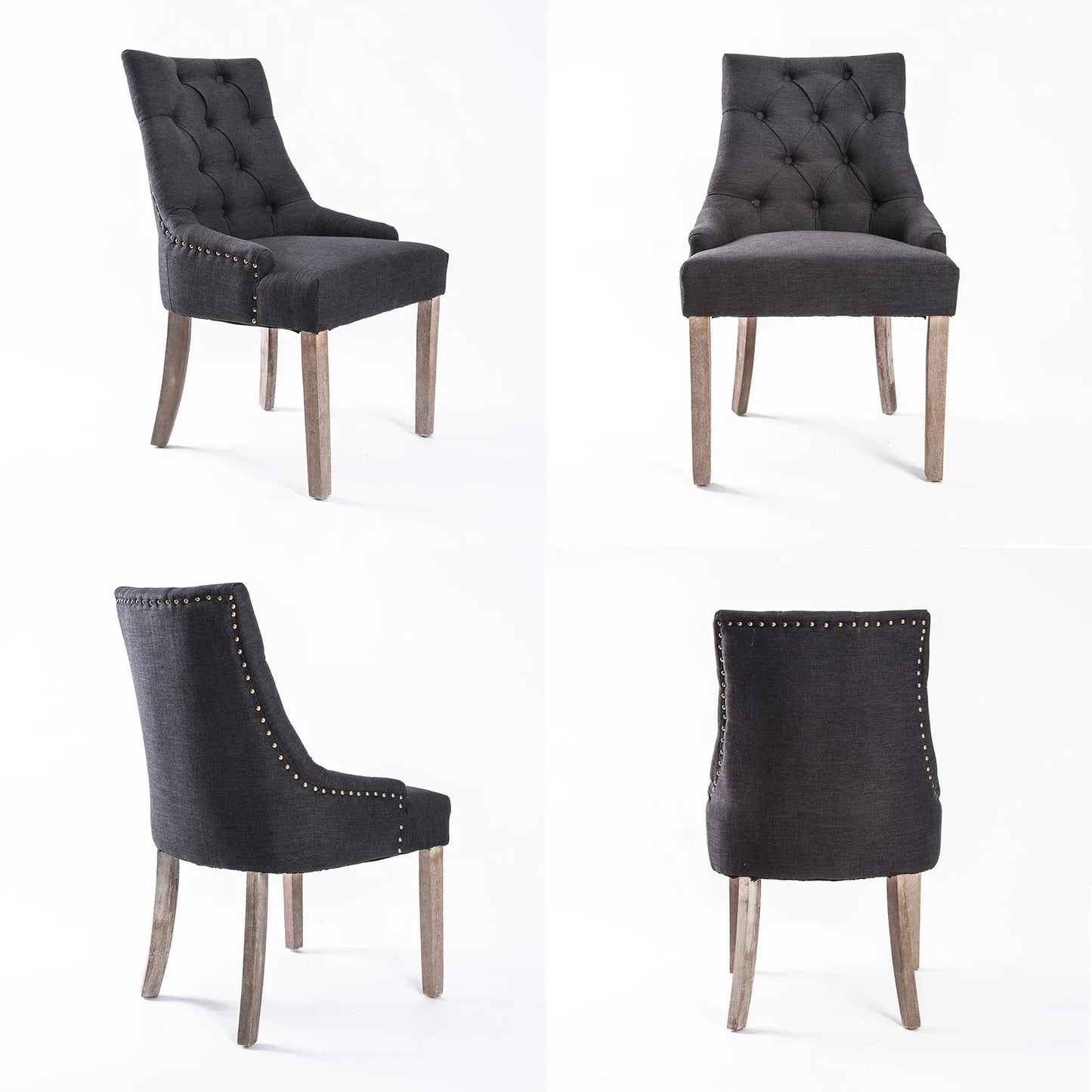 French Provincial Dining Chair Oak Leg AMOUR BLACK - Mekamart Australia