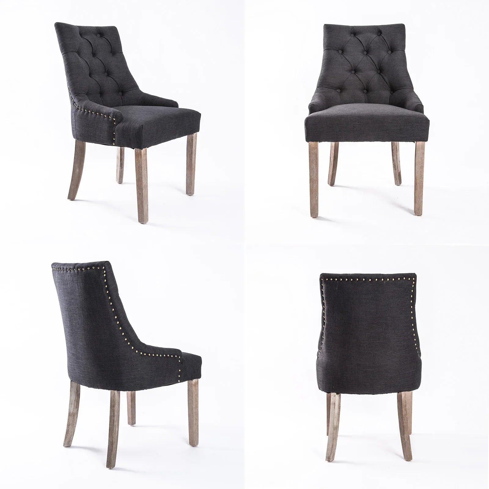 French Provincial Dining Chair Oak Leg AMOUR BLACK - Mekamart Australia