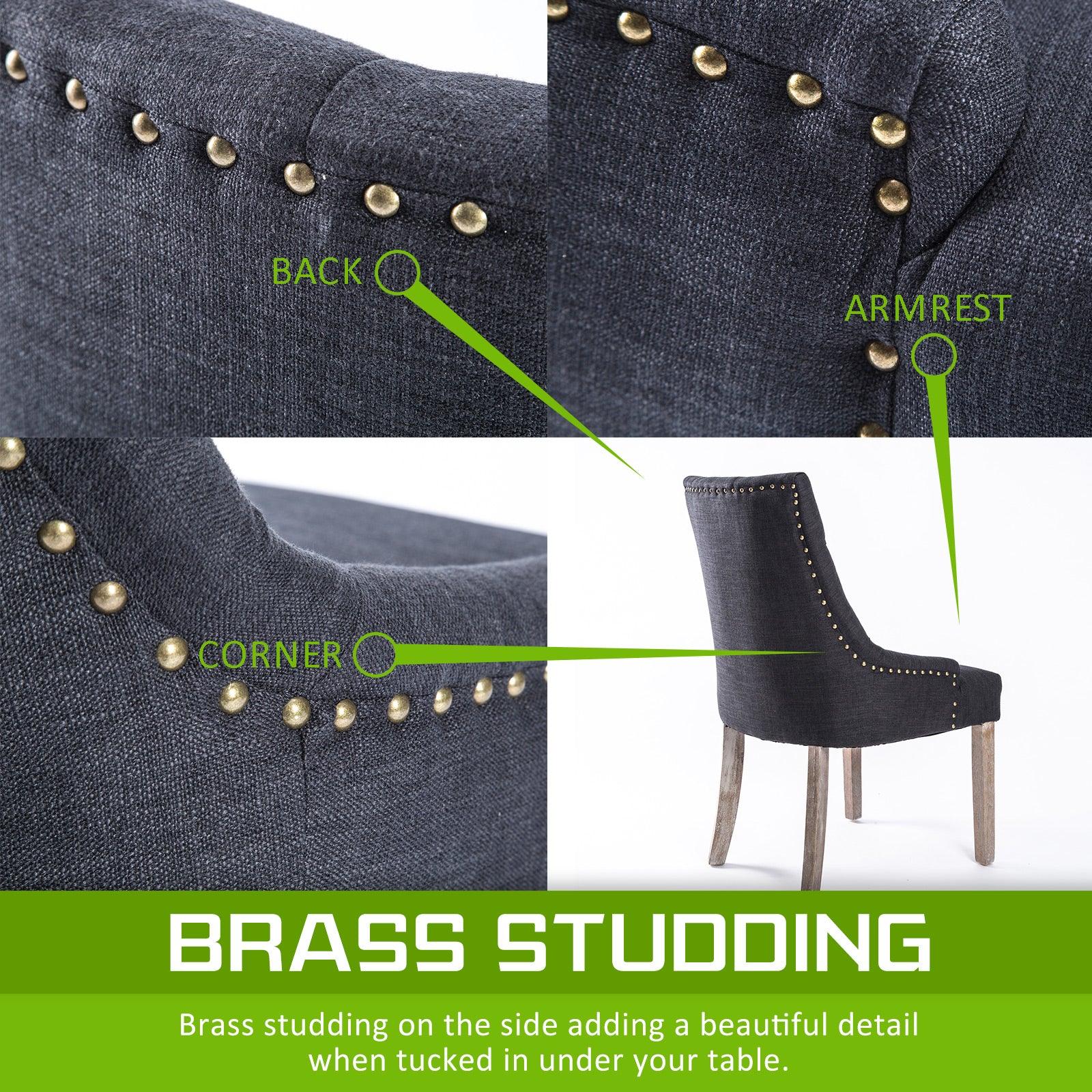 French Provincial Dining Chair Oak Leg AMOUR BLACK - Mekamart Australia