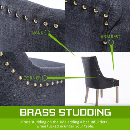 French Provincial Dining Chair Oak Leg AMOUR BLACK - Mekamart Australia