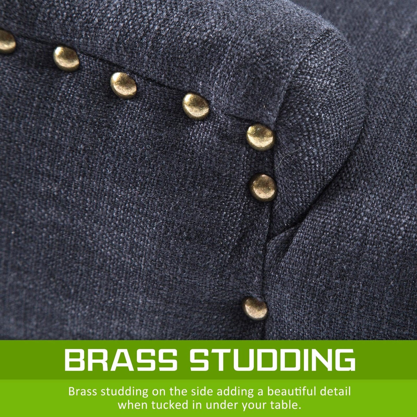 French Provincial Dining Chair Oak Leg AMOUR BLACK - Mekamart Australia