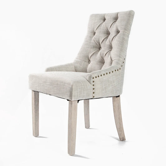 French Provincial Dining Chair Oak Leg AMOUR CREAM - Mekamart Australia