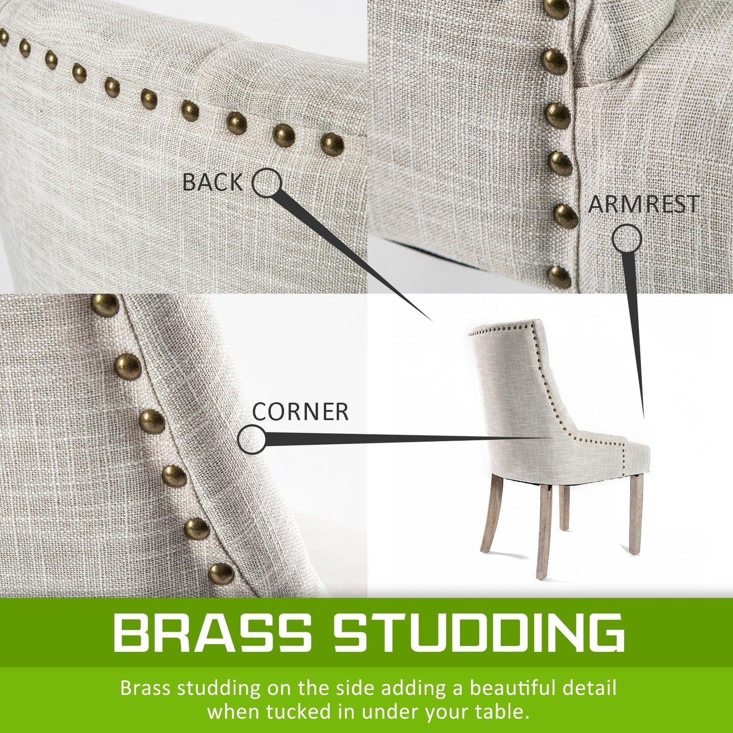 French Provincial Dining Chair Oak Leg AMOUR CREAM - Mekamart Australia