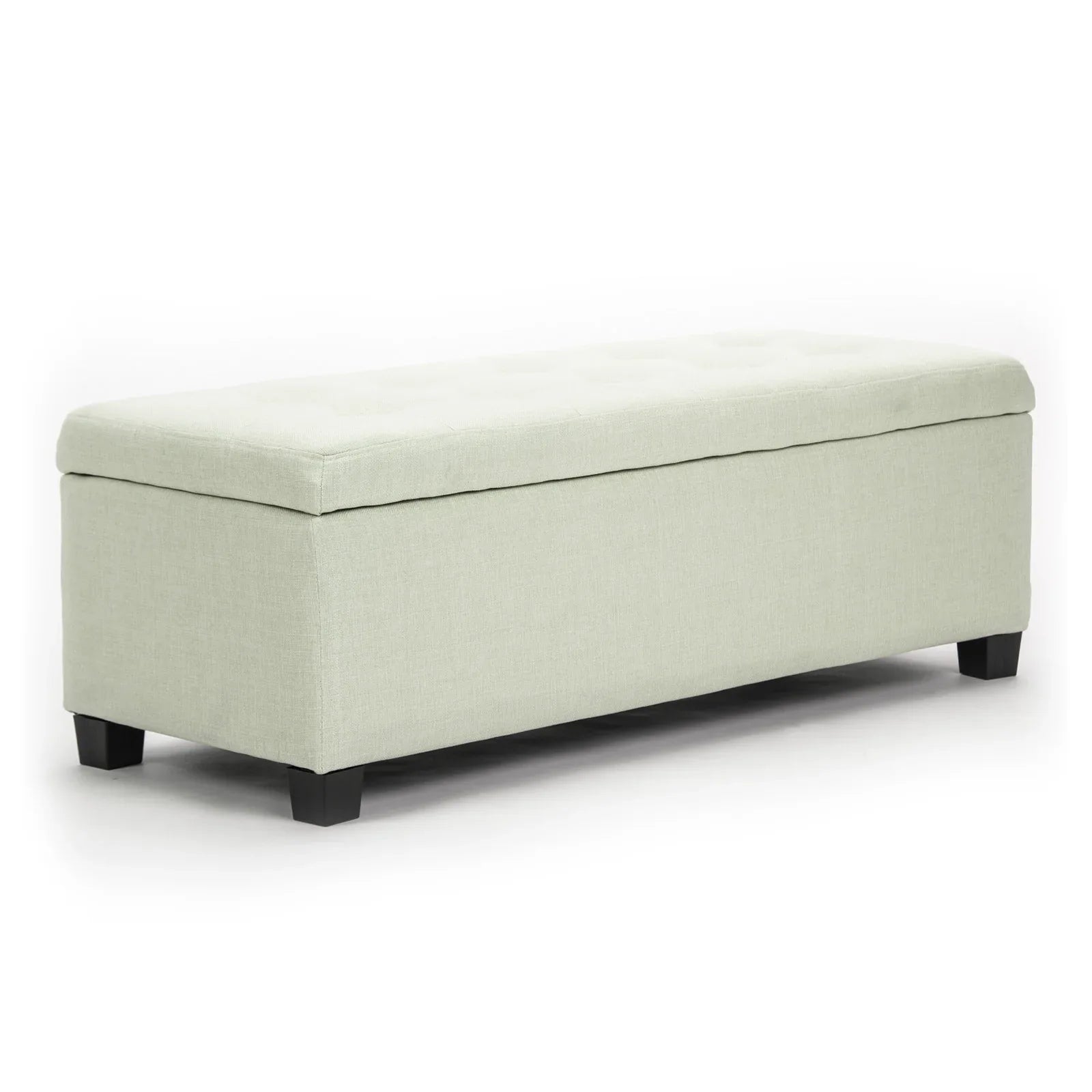 Storage Ottoman Stool 102cm Fabric LIGHT GREEN - Mekamart Australia