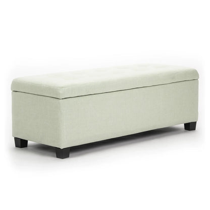 Storage Ottoman Stool 102cm Fabric LIGHT GREEN - Mekamart Australia