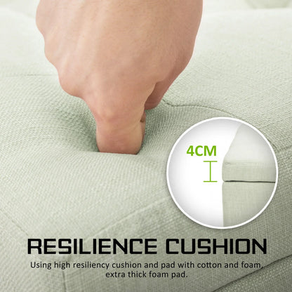 Storage Ottoman Stool 102cm Fabric LIGHT GREEN - Mekamart Australia