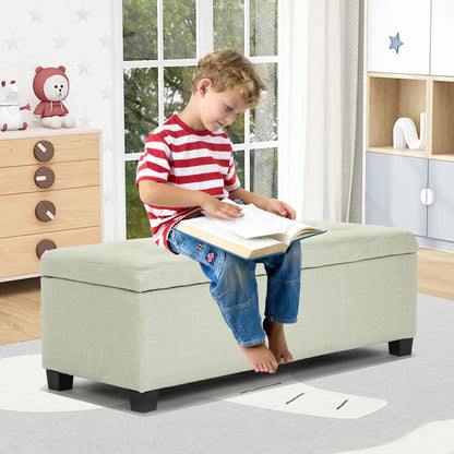 Storage Ottoman Stool 102cm Fabric LIGHT GREEN - Mekamart Australia