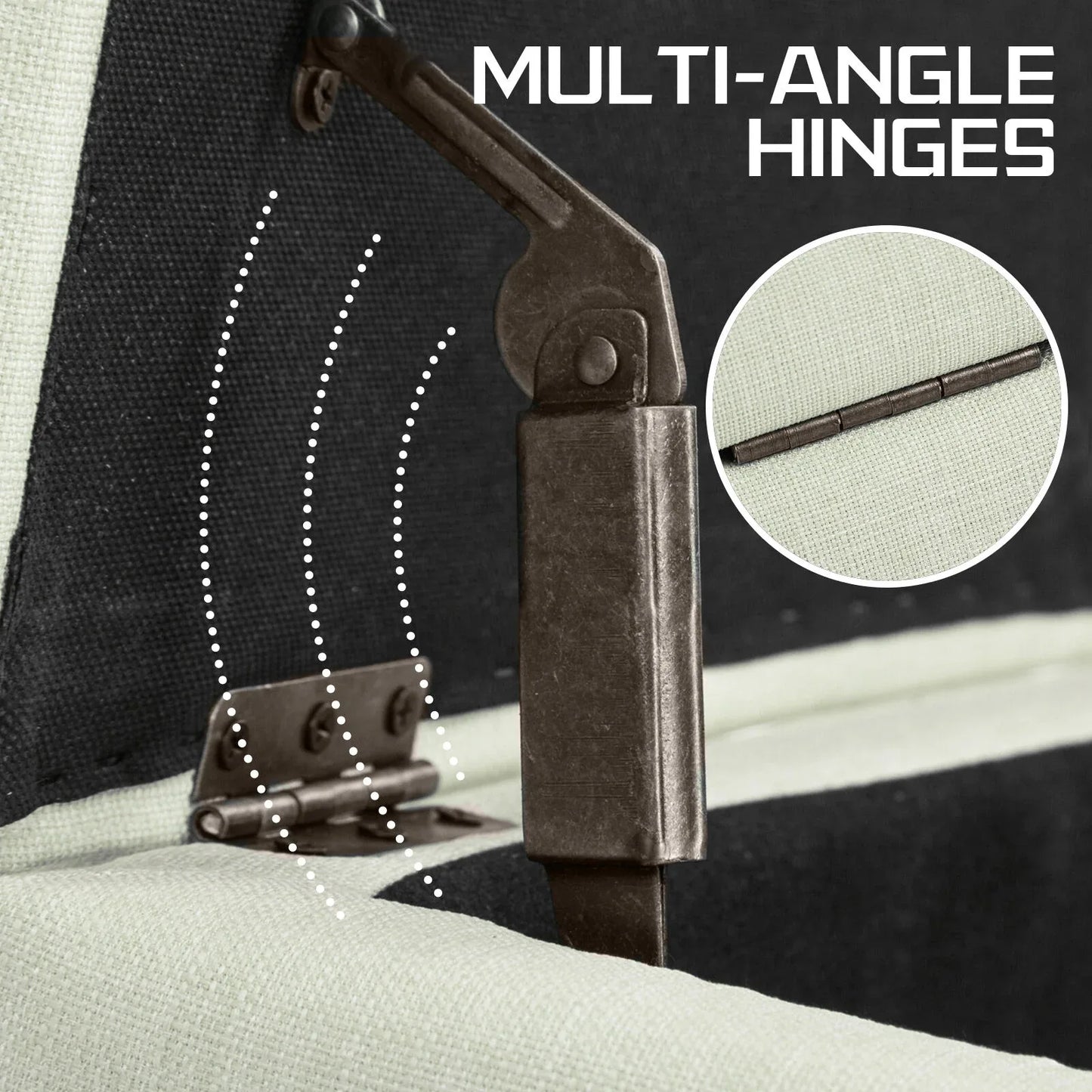 Storage Ottoman Stool 102cm Fabric LIGHT GREEN - Mekamart Australia