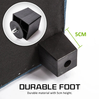 Storage Ottoman Stool 102cm Fabric LIGHT GREY BLUE - Mekamart Australia