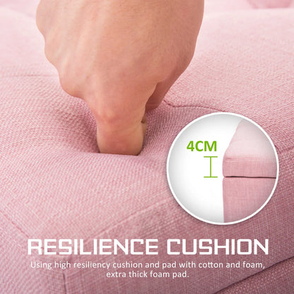 Storage Ottoman Stool 102cm Fabric PINK - Mekamart Australia