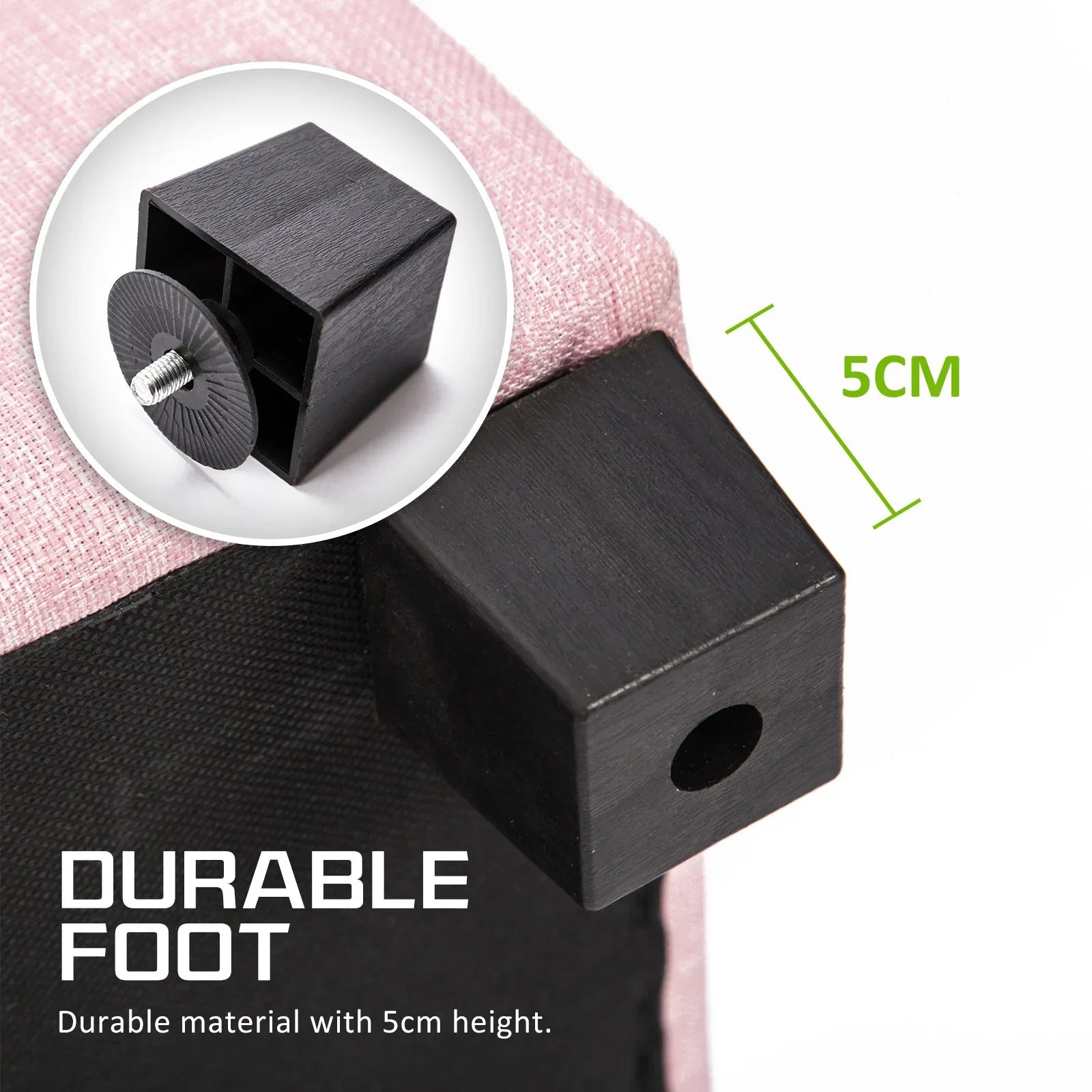 Storage Ottoman Stool 102cm Fabric PINK - Mekamart Australia