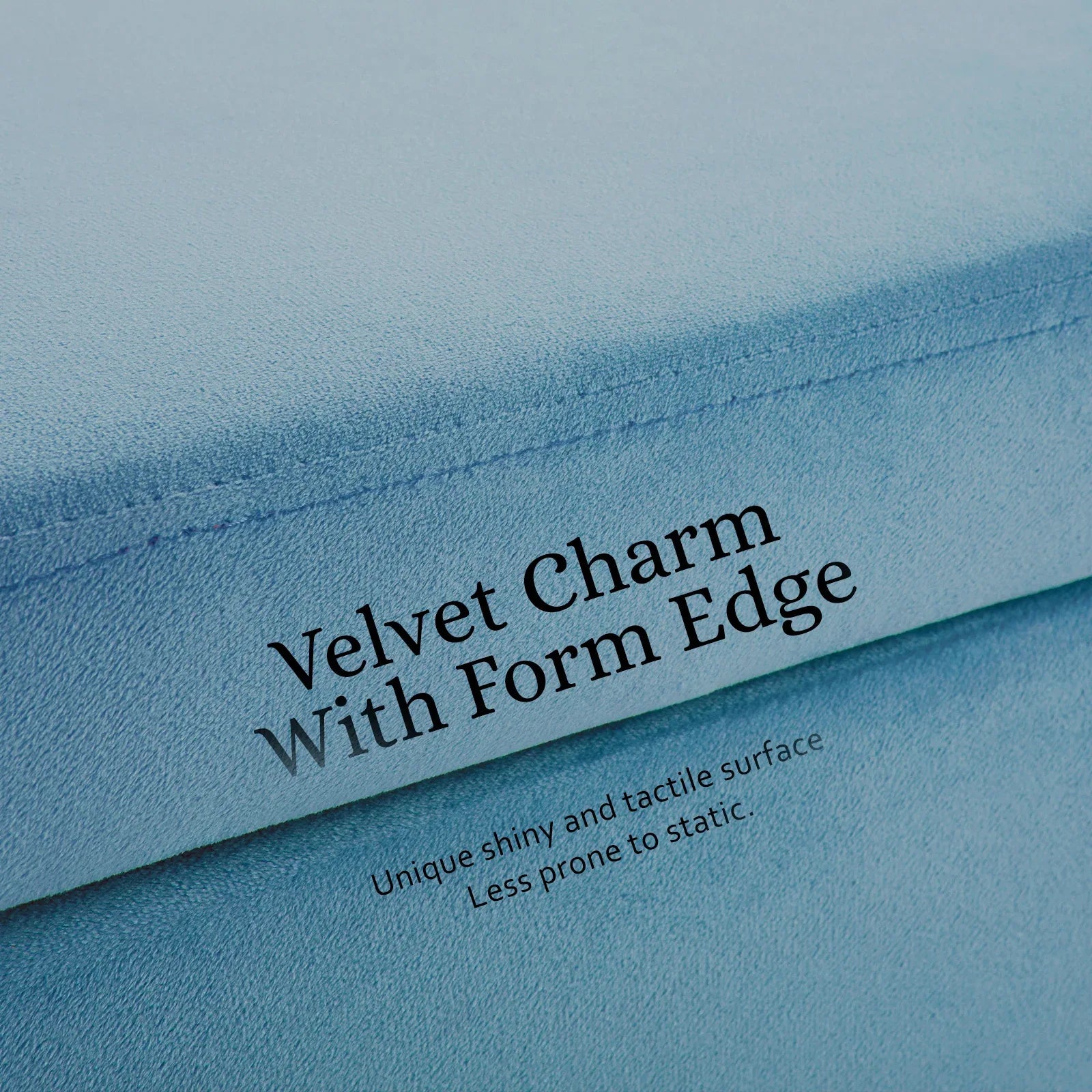 Storage Ottoman Stool Bench Seat 110cm Velvet OCEAN BLUE - Mekamart Australia