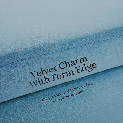 Storage Ottoman Stool Bench Seat 110cm Velvet OCEAN BLUE - Mekamart Australia