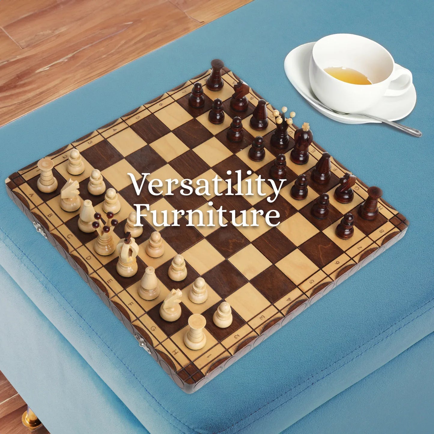 Storage Ottoman Stool Bench Seat 110cm Velvet OCEAN BLUE - Mekamart Australia