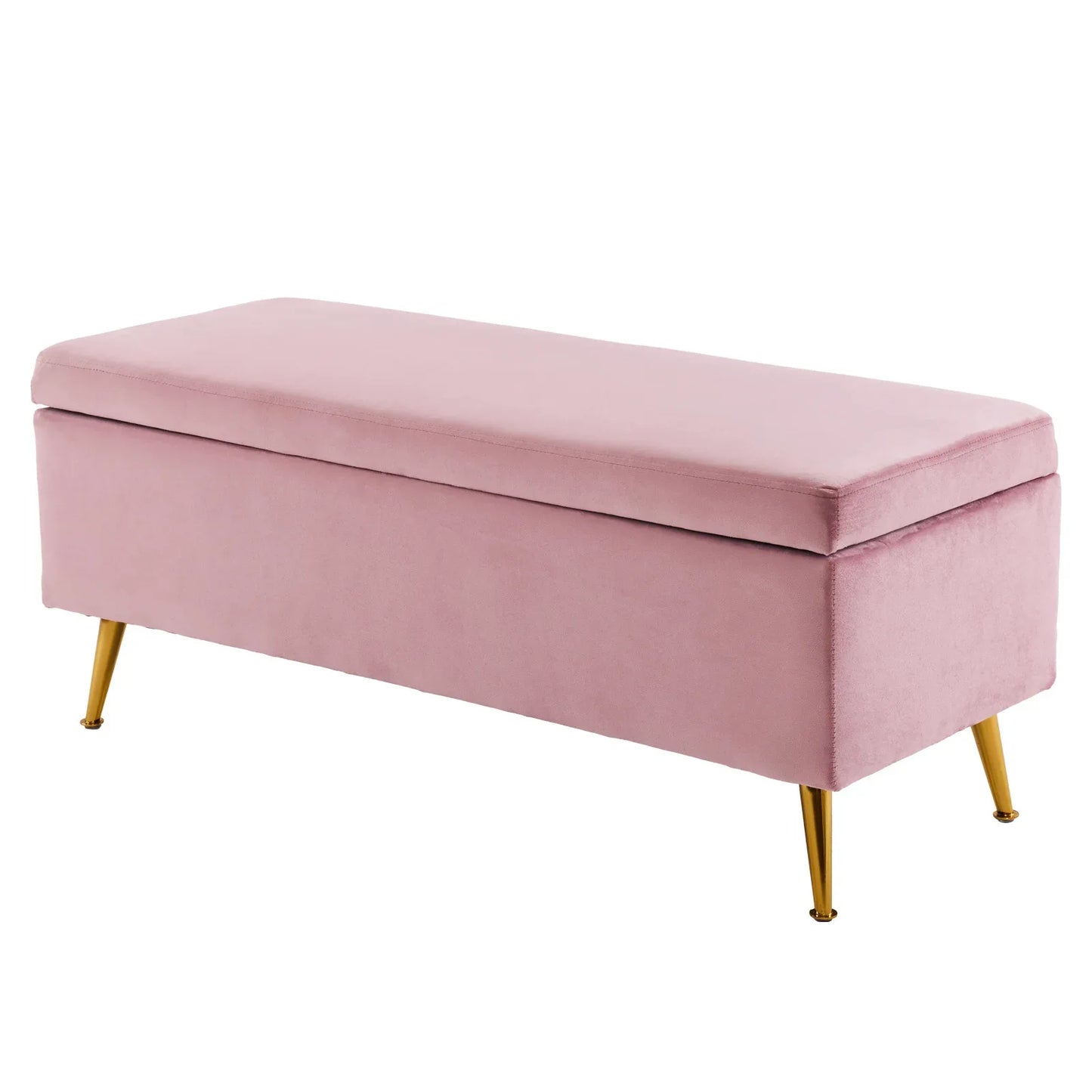 Storage Ottoman Stool Bench Seat 110cm Velvet PINK - Mekamart Australia