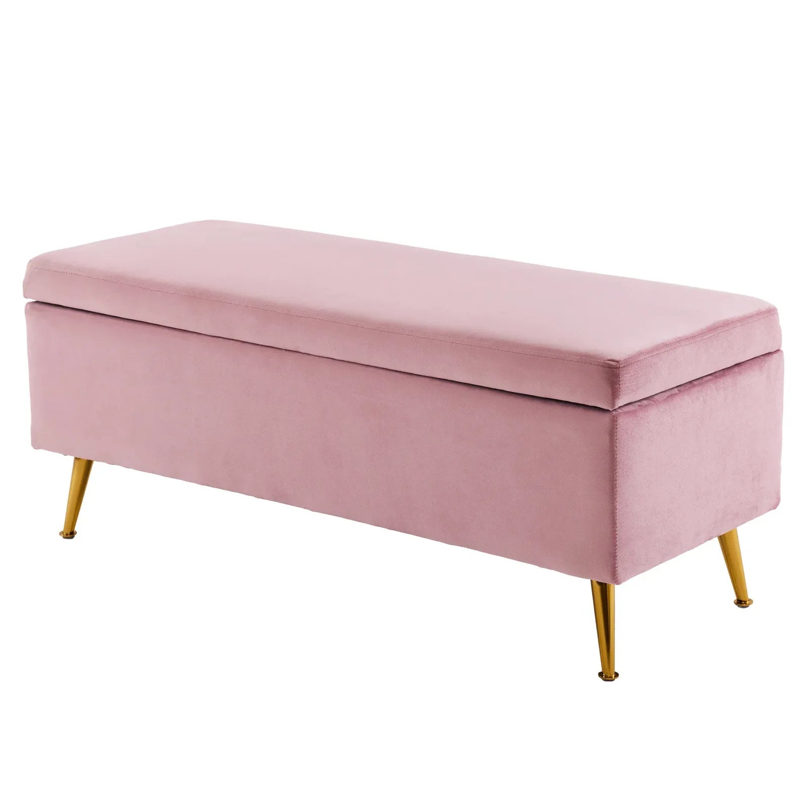 Storage Ottoman Stool Bench Seat 110cm Velvet PINK - Mekamart Australia