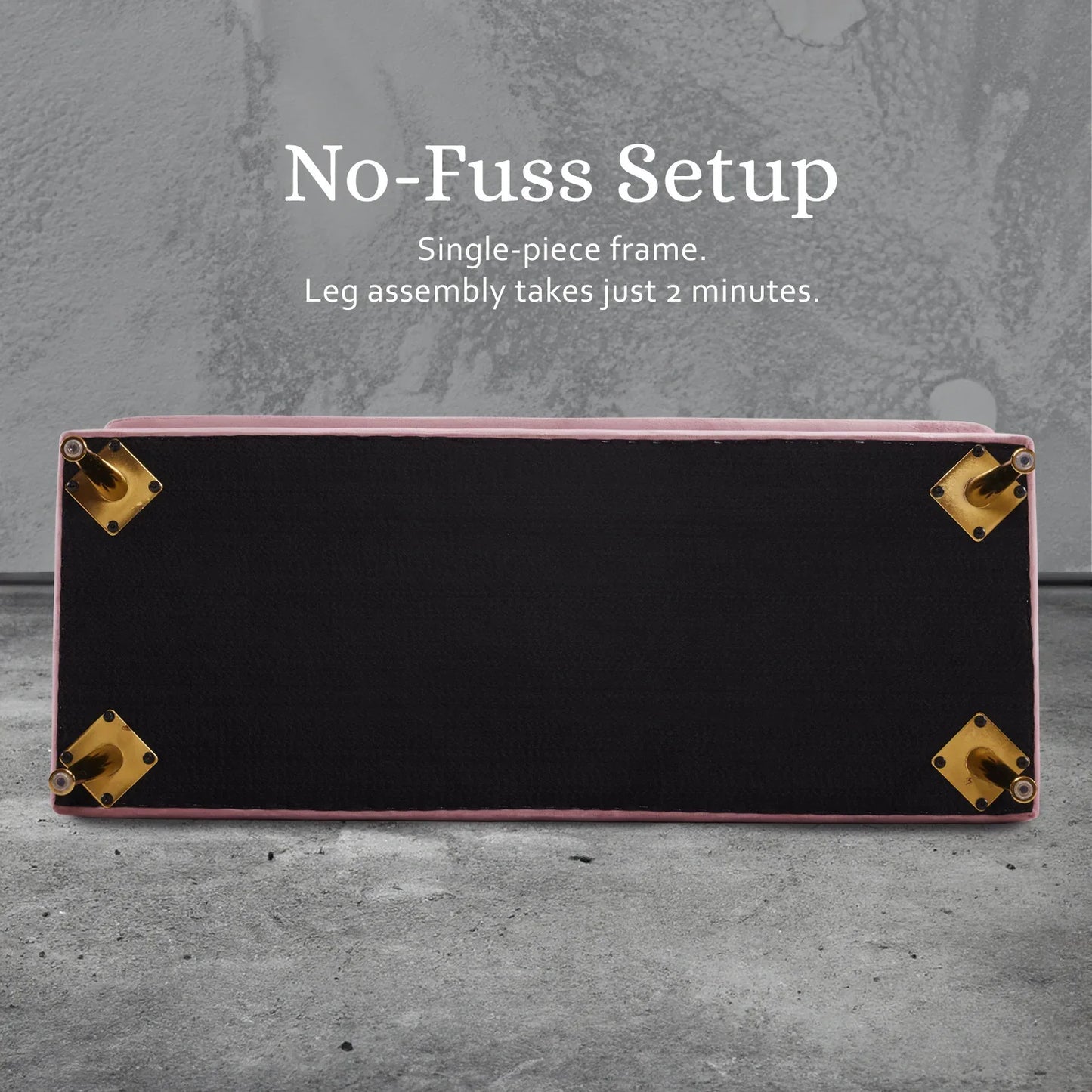 Storage Ottoman Stool Bench Seat 110cm Velvet PINK - Mekamart Australia