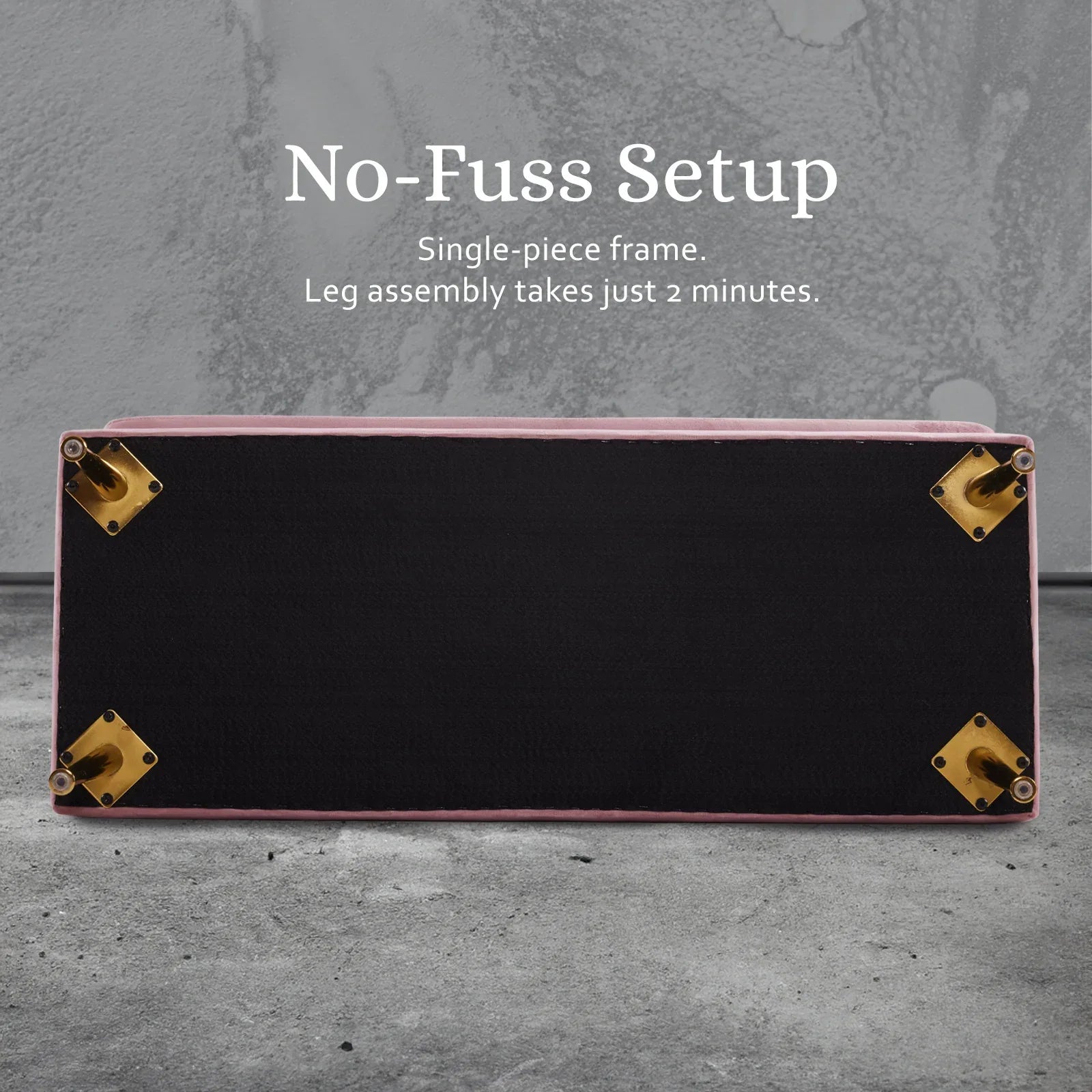 Storage Ottoman Stool Bench Seat 110cm Velvet PINK - Mekamart Australia