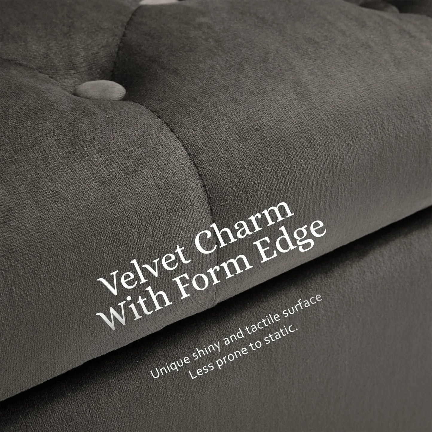 Storage Ottoman Stool Arm Bench Seat 132cm Velvet GREY - Mekamart Australia