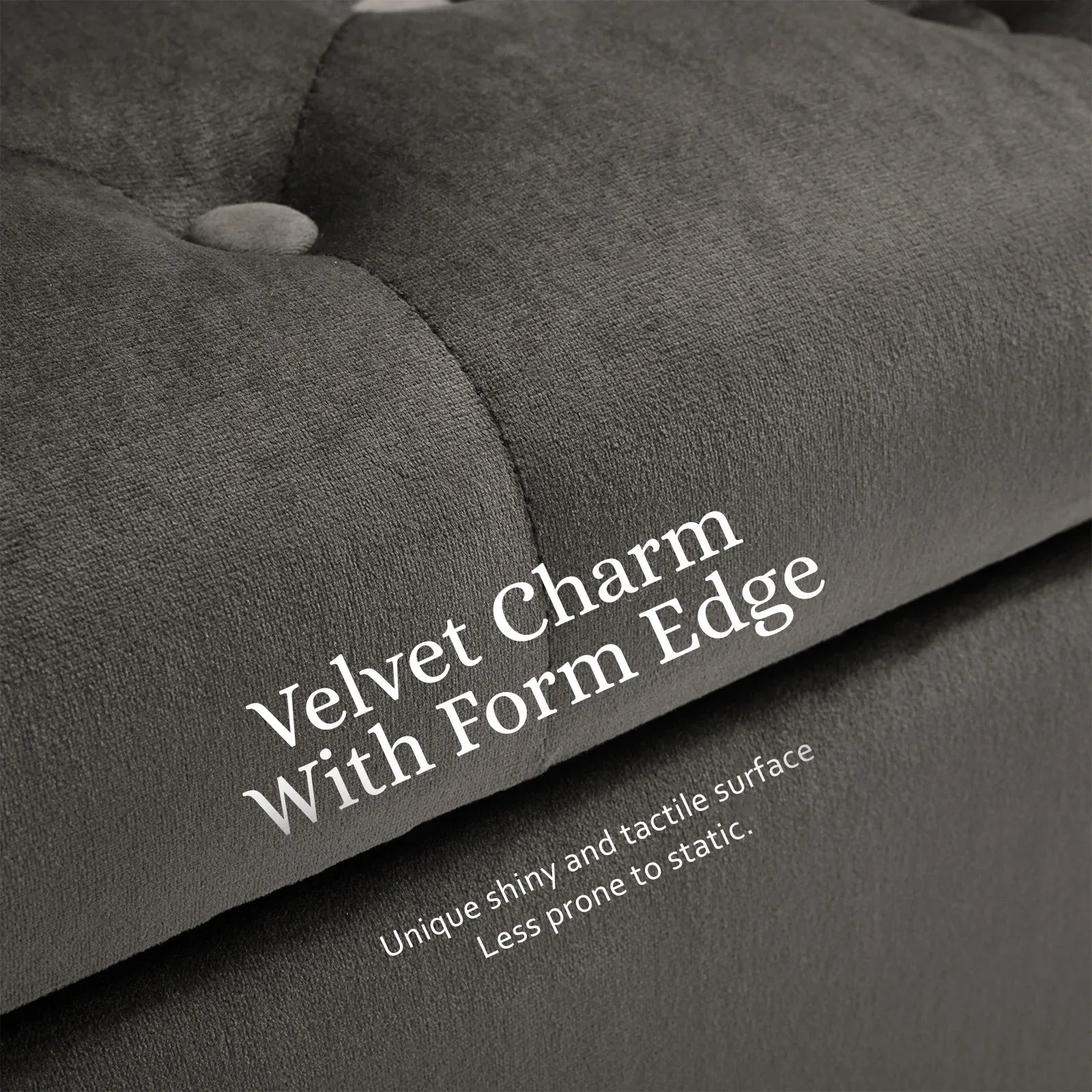 Storage Ottoman Stool Arm Bench Seat 132cm Velvet GREY - Mekamart Australia