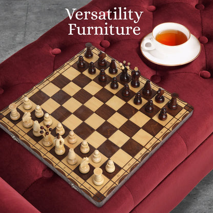 Storage Ottoman Stool Arm Bench Seat 132cm Velvet RED - Mekamart Australia