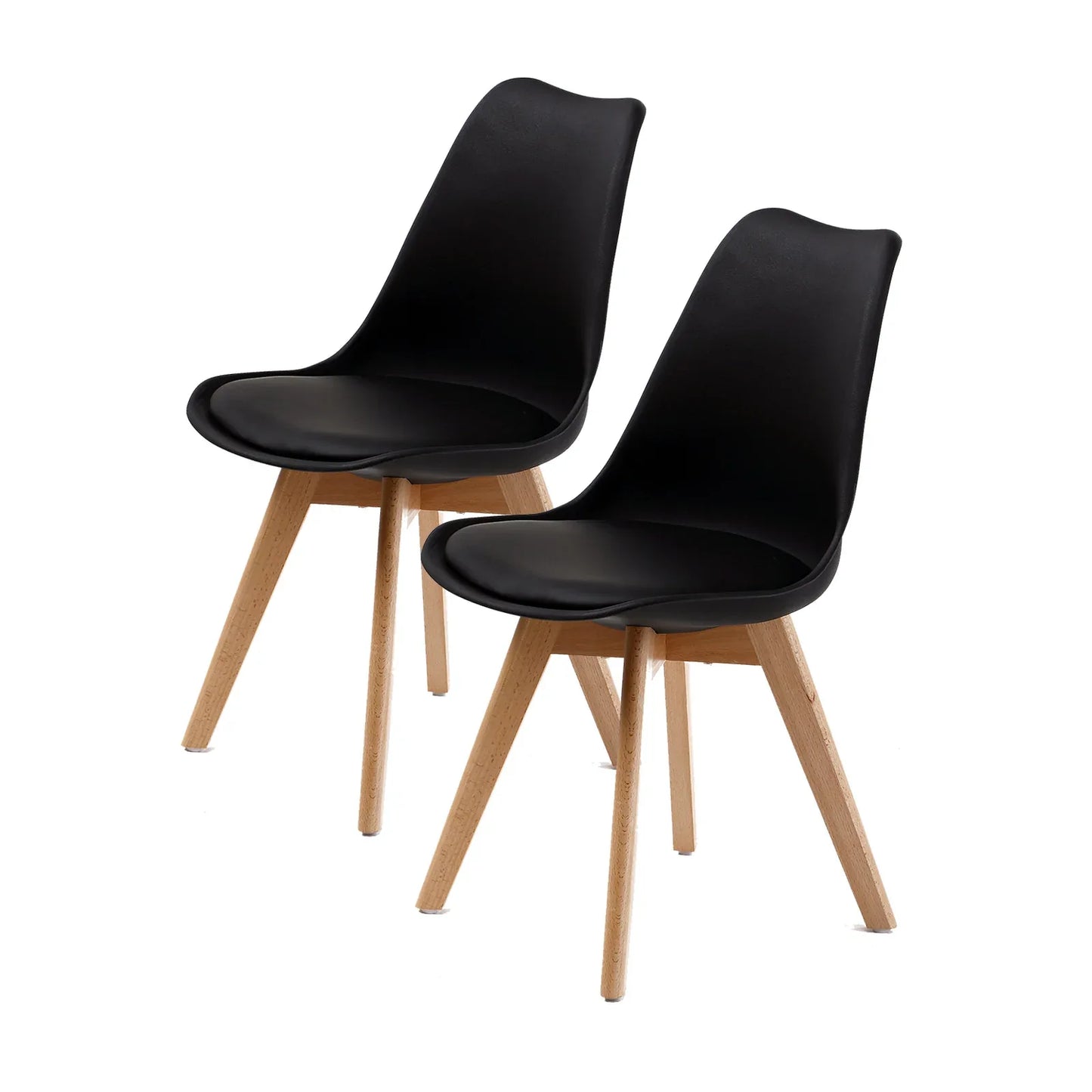 2X Retro Dining Cafe Chair Padded Seat BLACK - Mekamart Australia