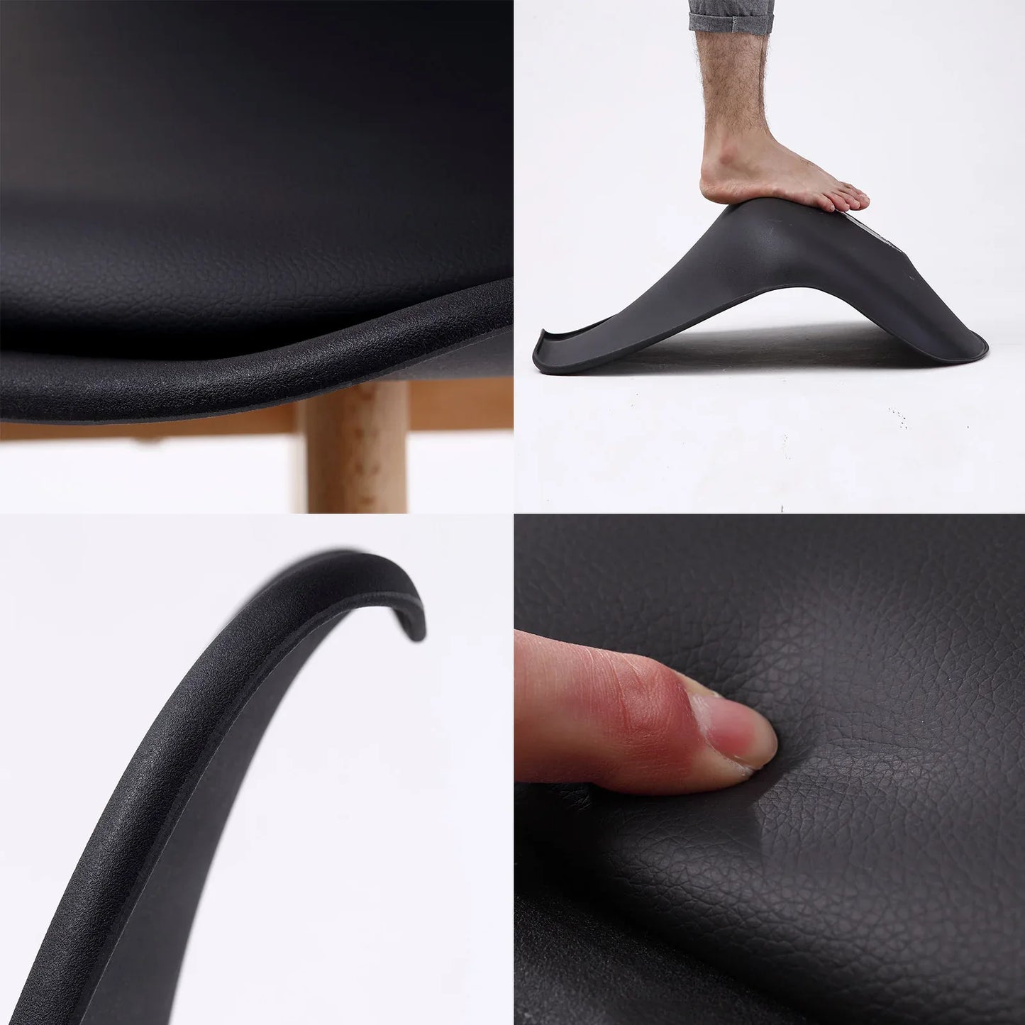 2X Retro Dining Cafe Chair Padded Seat BLACK - Mekamart Australia