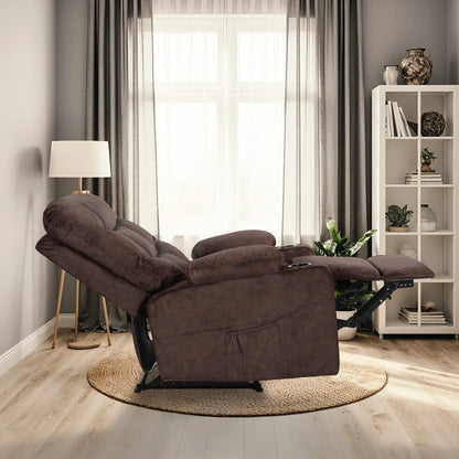 8-Point Electric Massage Recliner Chair - Leathaire Lounge Sofa Armchair AVERY BROWN - Mekamart Australia