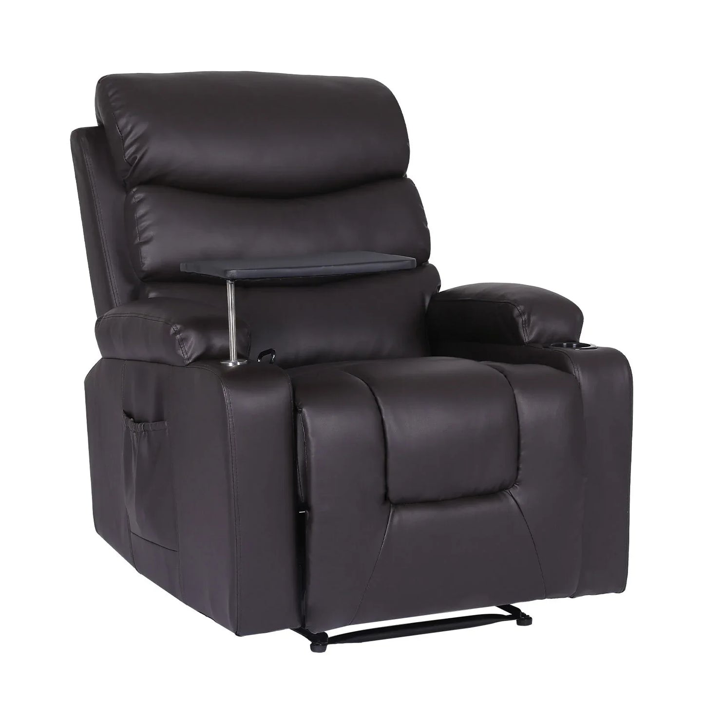 8-Point Electric Massage Recliner Chair - PU Leather Electric Lounge Sofa Armchair HARLOW BROWN - Mekamart Australia