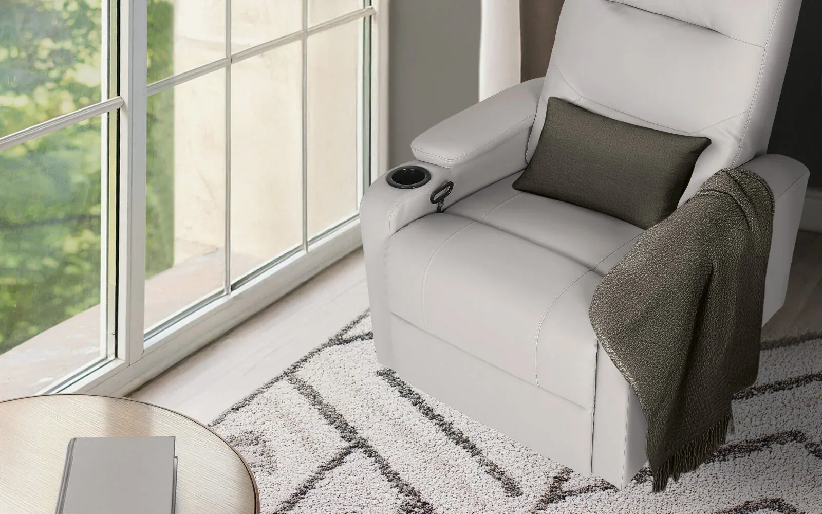 Home Recliner Chair - PU Leather Sofa Lounge Armchair DAKOTA GREY - Mekamart Australia