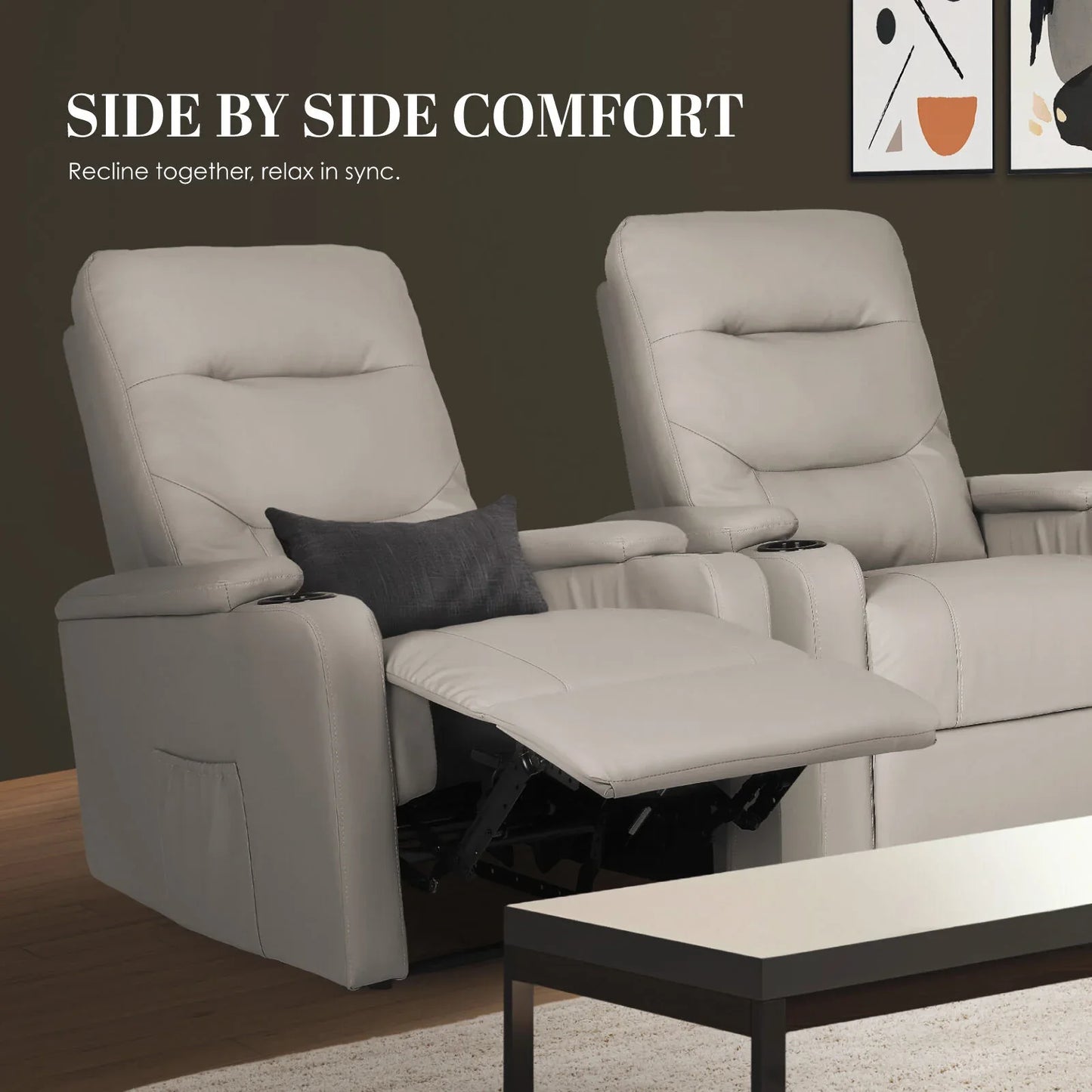 Home Recliner Chair - PU Leather Sofa Lounge Armchair DAKOTA GREY - Mekamart Australia