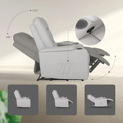 Home Recliner Chair - PU Leather Sofa Lounge Armchair DAKOTA GREY - Mekamart Australia