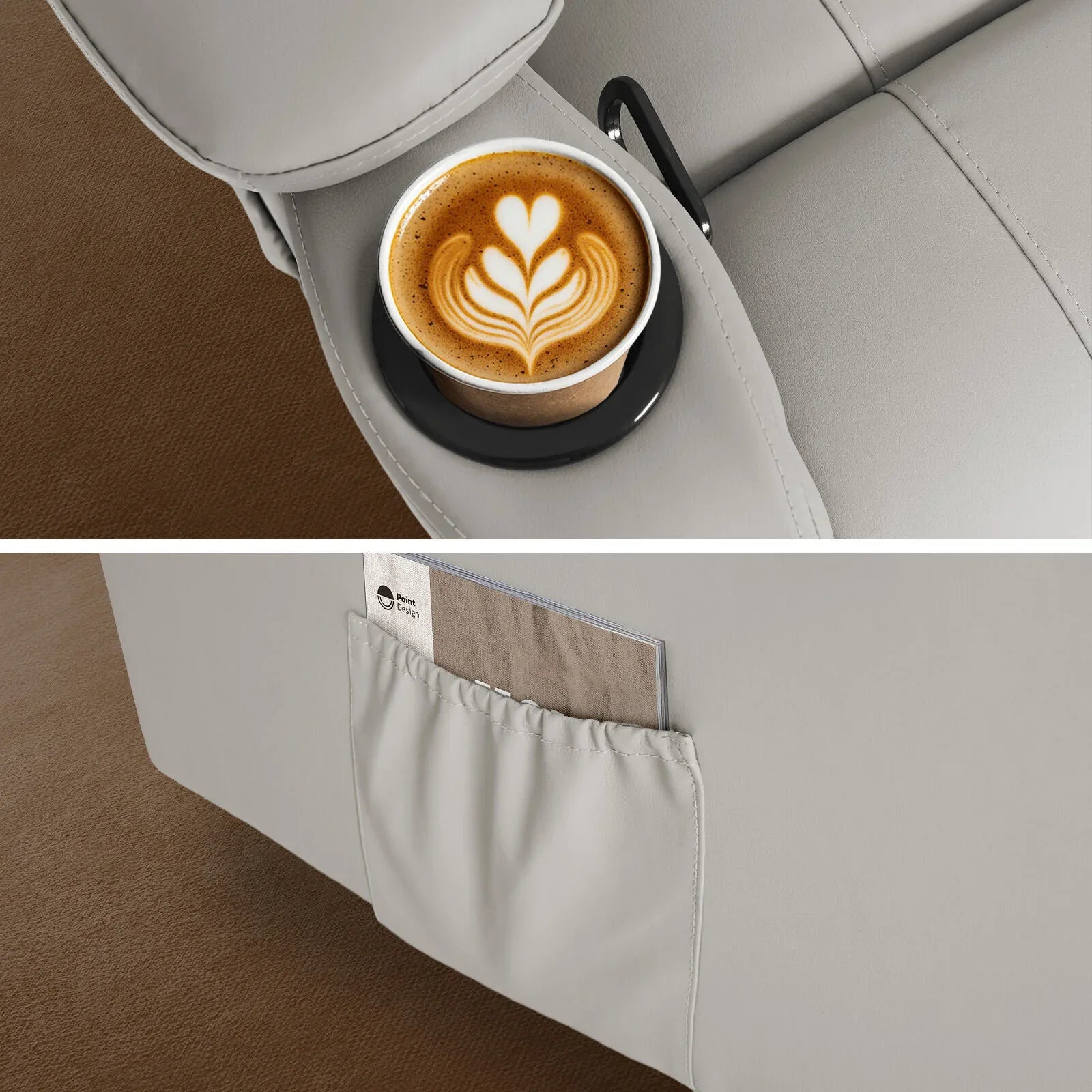 Home Recliner Chair - PU Leather Sofa Lounge Armchair DAKOTA GREY - Mekamart Australia